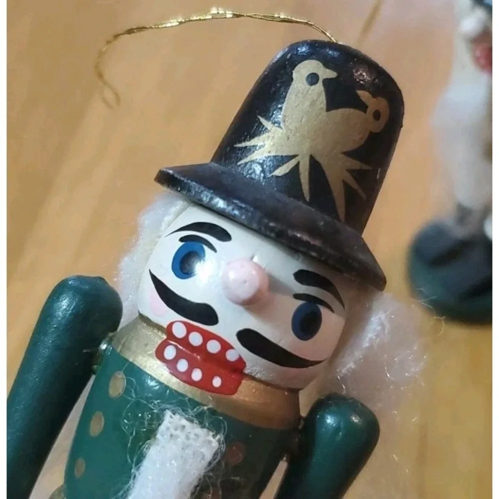 Vtg Mini Wooden Nutcracker‎ Lot Of 4 Christmas Ornaments Decor Figurines 4